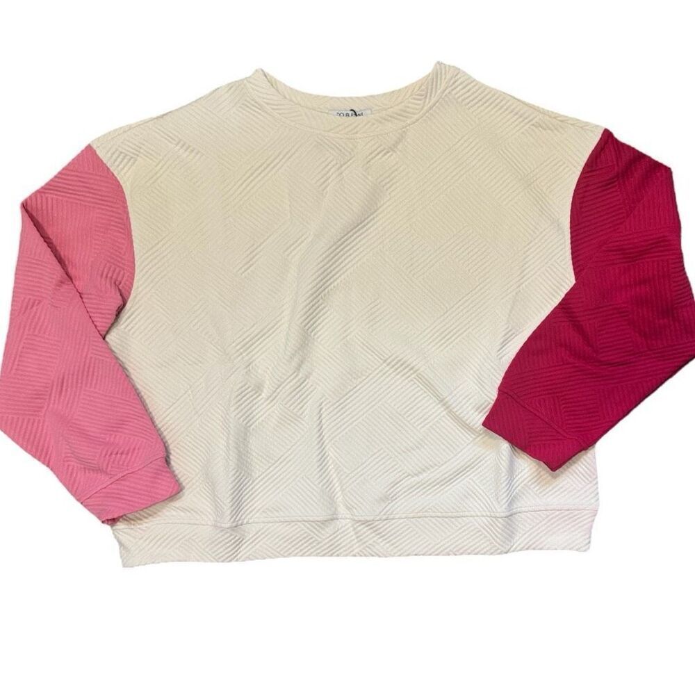 Pink Contrast Color Block Long Sleeve Top & Shorts Lounge Set NWT - Picture 5 of 14